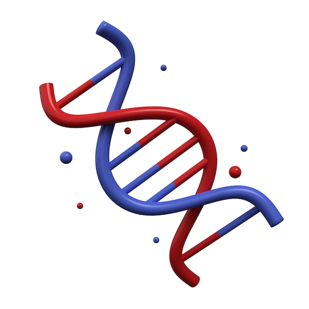 PSD 3d ikona dna na białym tle