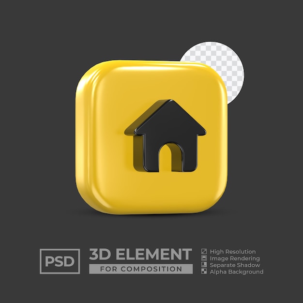 3d ikona elementu mediów społecznościowych do kompozycji premium psd