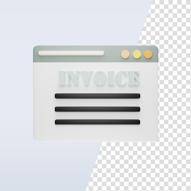 PSD 3d ikona faktury internetowej