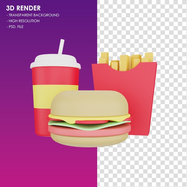 PSD 3d ikona fastfood