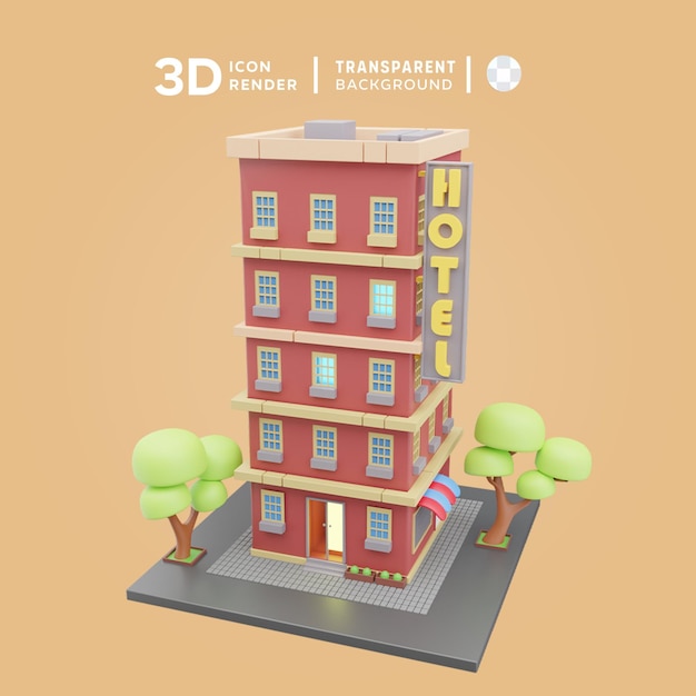 3d Ikona Hotelu Ilustracja