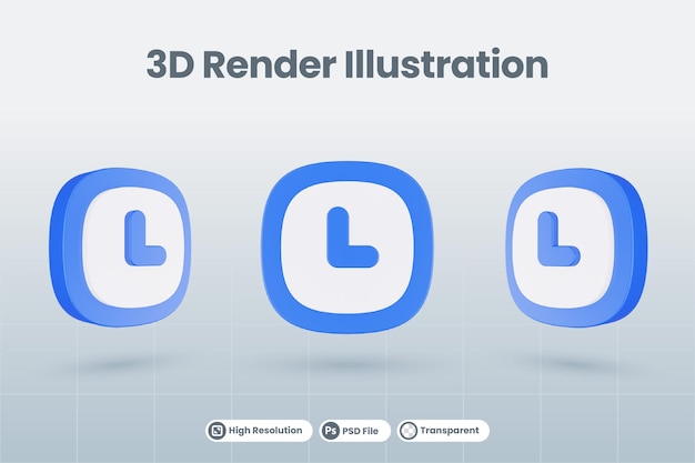 3d Ikona Ilustracja Czas Oczekiwania Na Białym Tle