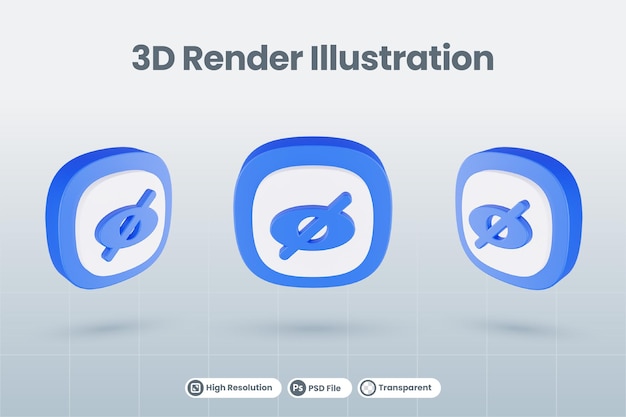 3d Ikona Ilustracja Niewidoczna Ukryj Na Białym Tle