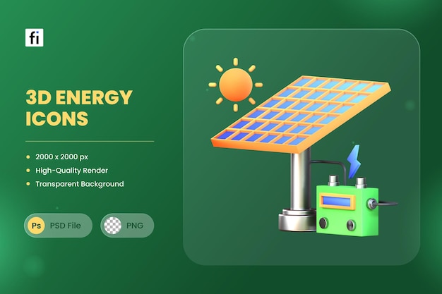 3d Ikona Ilustracja Panel Energii Słonecznej