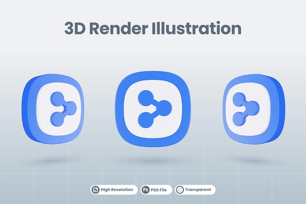 3d Ikona Ilustracja Udostępnij Na Białym Tle