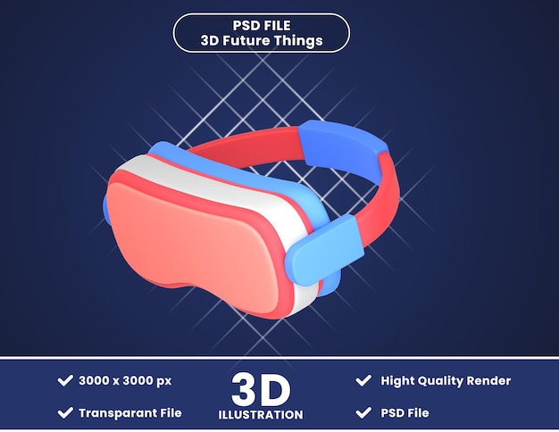 PSD 3d ikona ilustracja vr świat