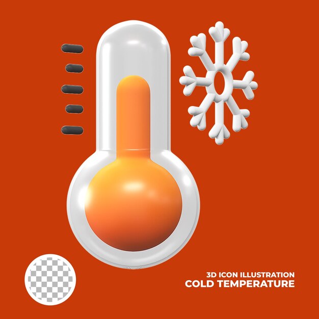 PSD 3d ikona ilustracja zimna temperatura