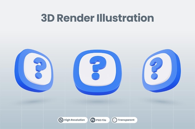 3d Ikona Ilustracja Znak Zapytania Na Białym Tle