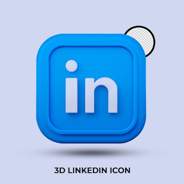 PSD 3d ikona linkedin na białym tle