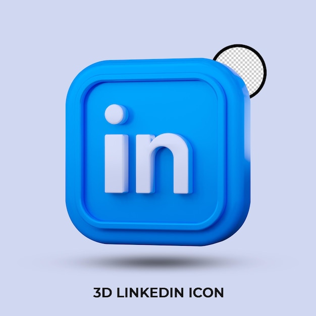 3d Ikona Linkedin Na Białym Tle