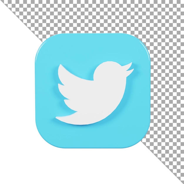 3d Ikona Logo Twitter Minimalistyczny