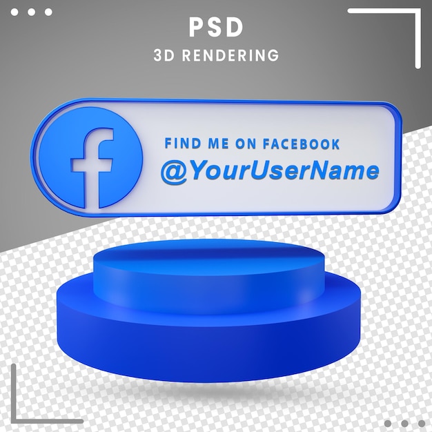 PSD 3d ikona makiety mediów społecznościowych facebook premium psd