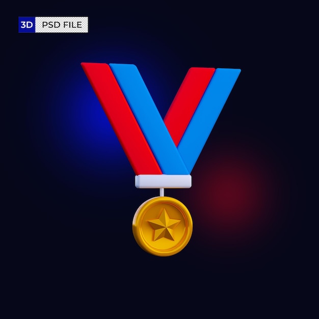 3d ikona medal na białym tle