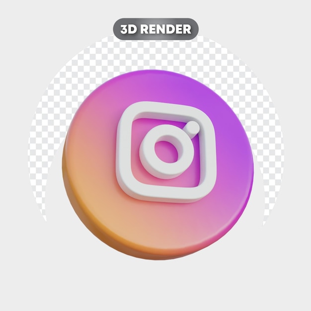 3d Ikona Mediów Społecznościowych Na Białym Tle Po Lewej Stronie Instagram