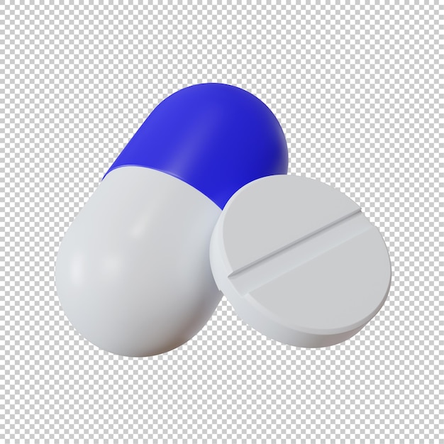PSD 3d ikona medycyny pigułki i tabletki