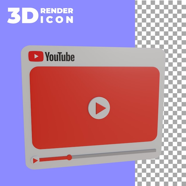 3d Ikona Na Białym Tle Odtwarzania Youtube