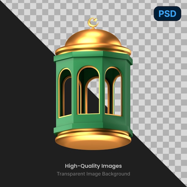 PSD 3d ikona ramadanu latarnia ramadanu kareem 3d icon set