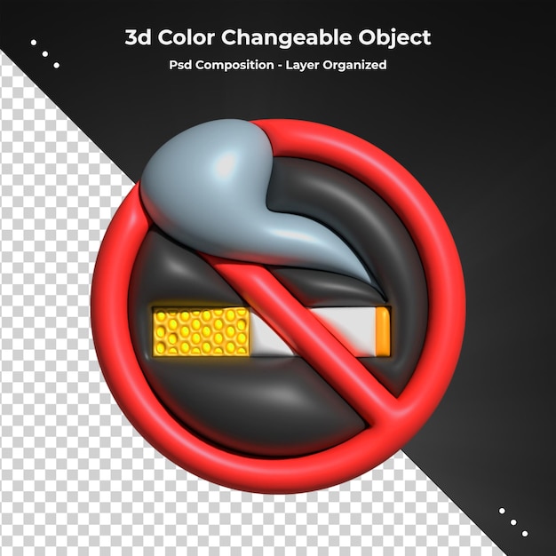 3d Ikona Renderowania Jednokierunkowego Znaku Drogowego Zakaz Palenia