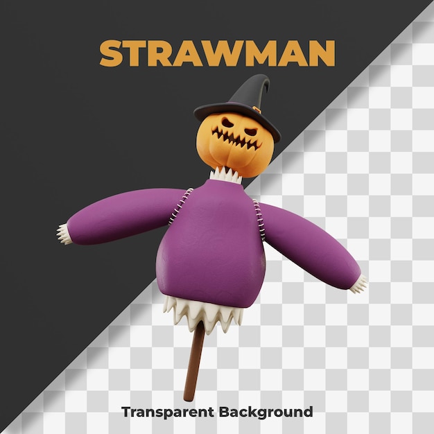 3d Ikona Strawman Halloween Ilustracja