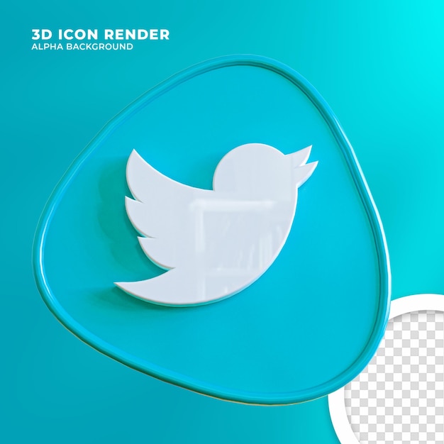 3d ikona twitterrendering