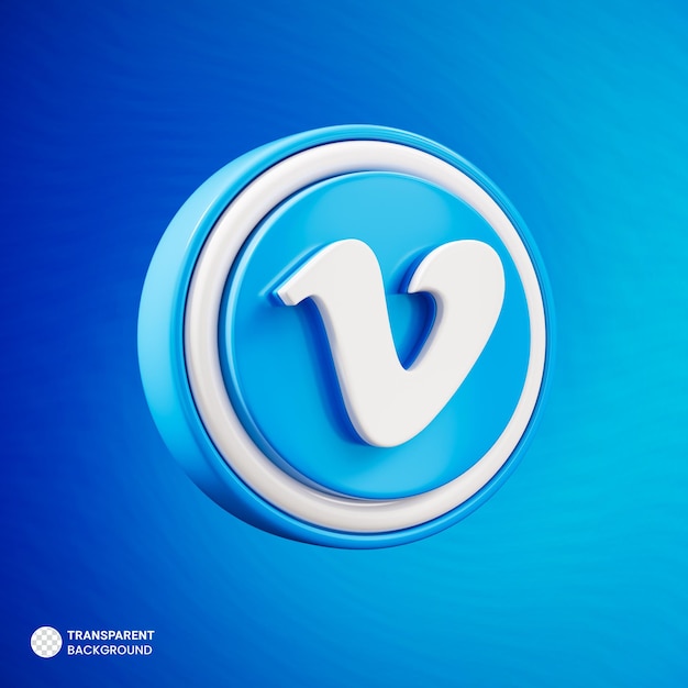 3d Ikona Vimeo Social Media Logo Na Białym Tle