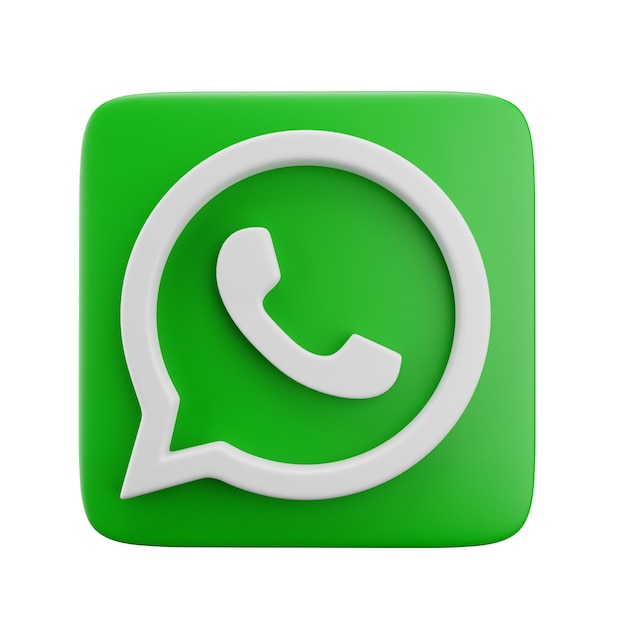 3D ikona WhatsApp Symbol komunikacji w mediach społecznościowych