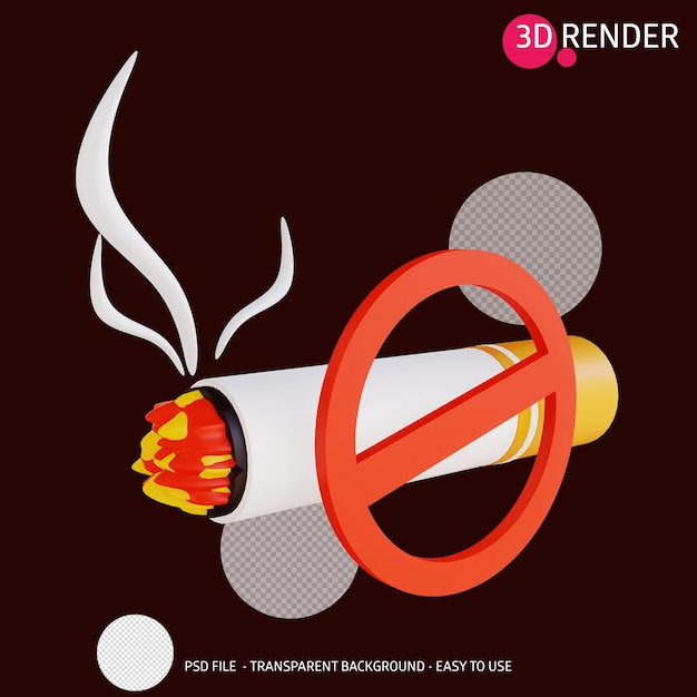 PSD 3d ikona zakaz palenia