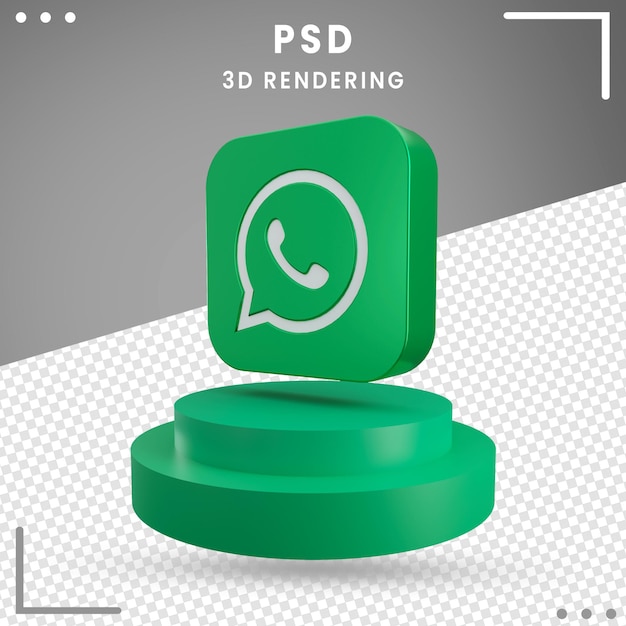 3d Ikona Zielonego Logo Obrócone Whatsapp Izolowane