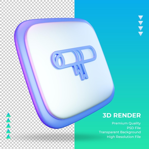 3d Ikona Znak Dyplomu Uniwersytetu Renderujący Widok Z Lewej Strony