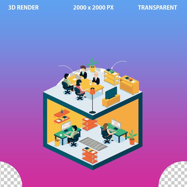 3D-ikoner af digital marketing og ikoner for sociale medier på isoleret, gennemsigtig baggrund