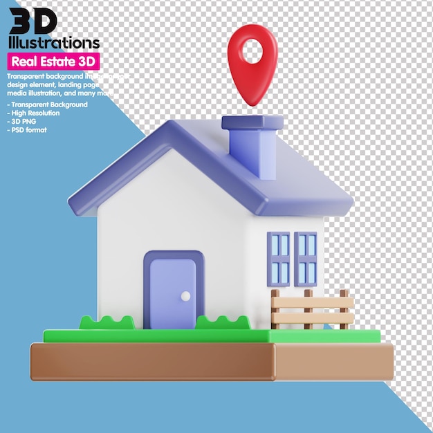 3D-ikoner set fastigheter 3D PNG