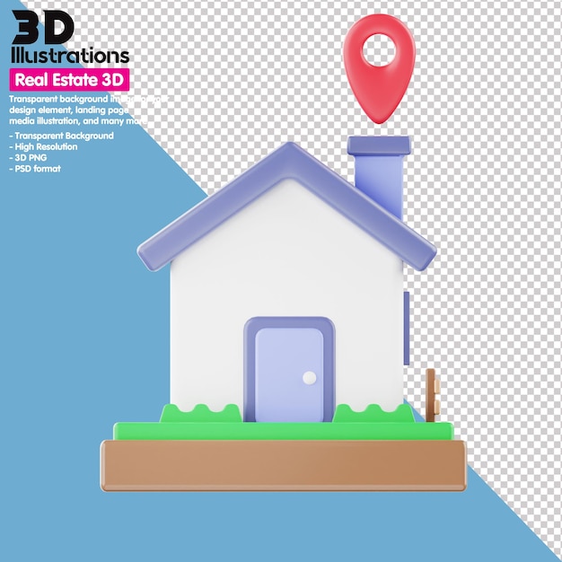 3D-ikoner set fastigheter 3D PNG