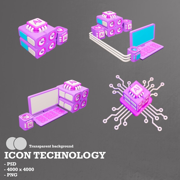 3D-ikonteknologi blockchain og kunstig intelligens