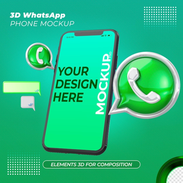 3d Ikony Whatsapp I Renderowanie Telefonu