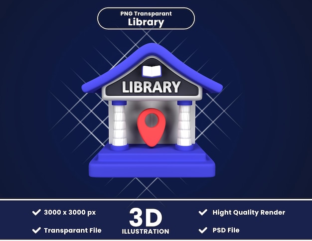 PSD 3d illation of library location