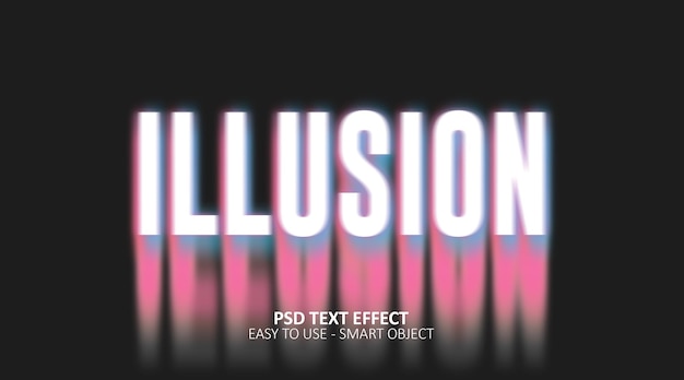 PSD 3d illusion editable text effect template