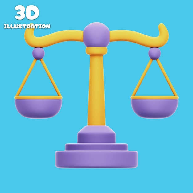 3D-illustrasjon av en vekt
