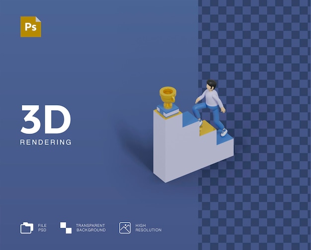 3D-illustrasjon av suksess