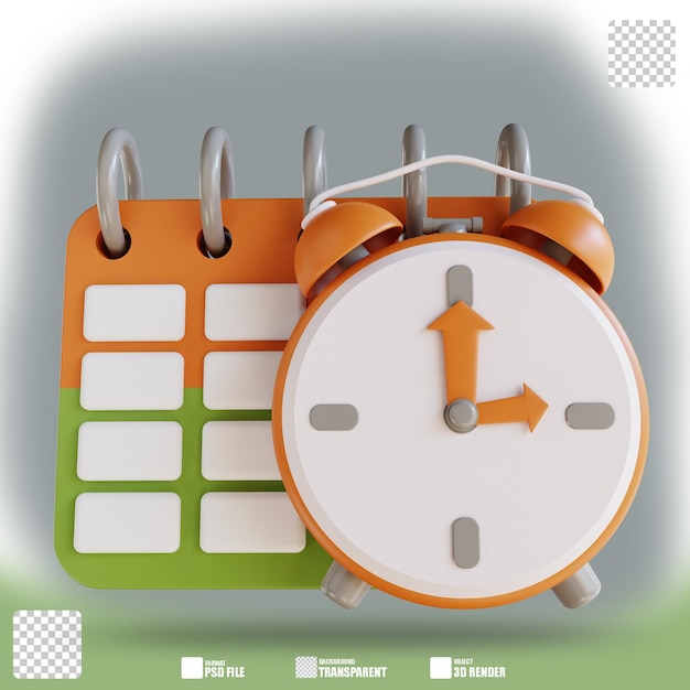 3D-illustrasjon forretningstid og kalender