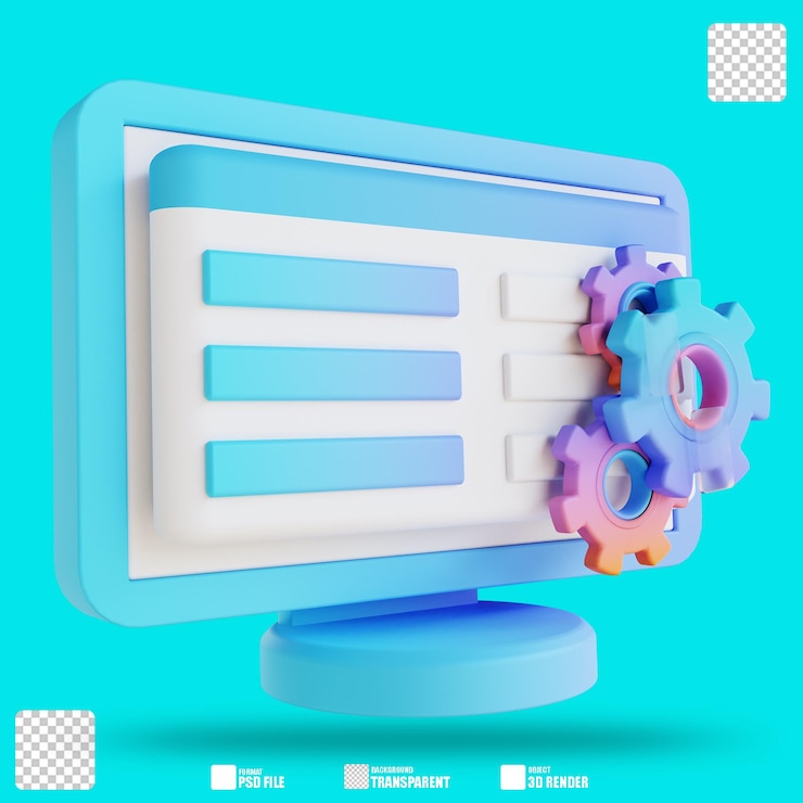 PSD 3d-illustrasjon girinnstillinger 2