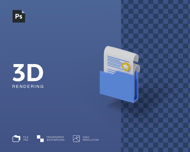 3D-illustrasjon rapportmappe