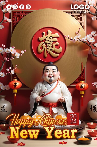 PSD 3d illustrated new year worship rituals happy the year of the dragon