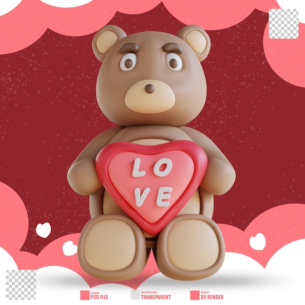 3D illustratie 3D illustratie van een teddybeer 2