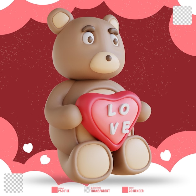 3D illustratie 3D illustratie van een teddybeer 2
