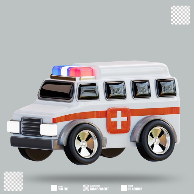 PSD 3d illustratie ambulance 3