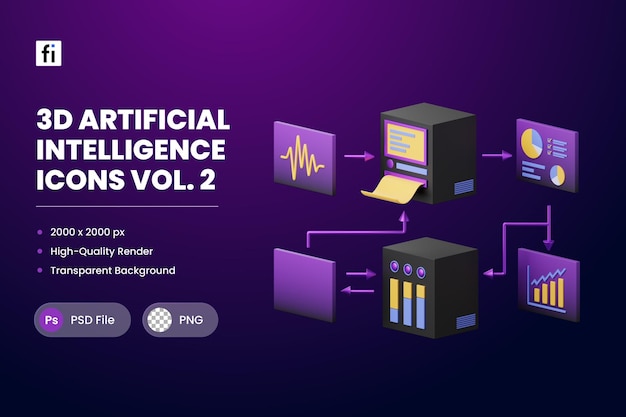 3D-illustratie Artificial Intelligence Generative Adversarial Network