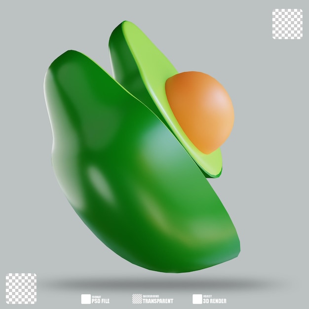 3d illustratie avocado 3