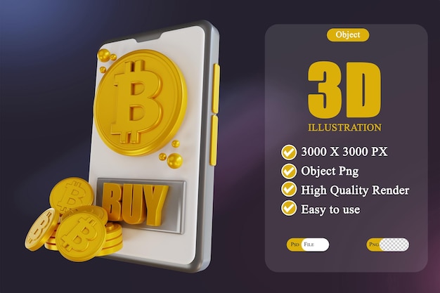 3d illustratie bitcoin kopen