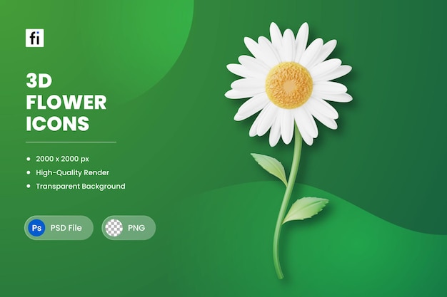 3D-illustratie Bloem Daisy