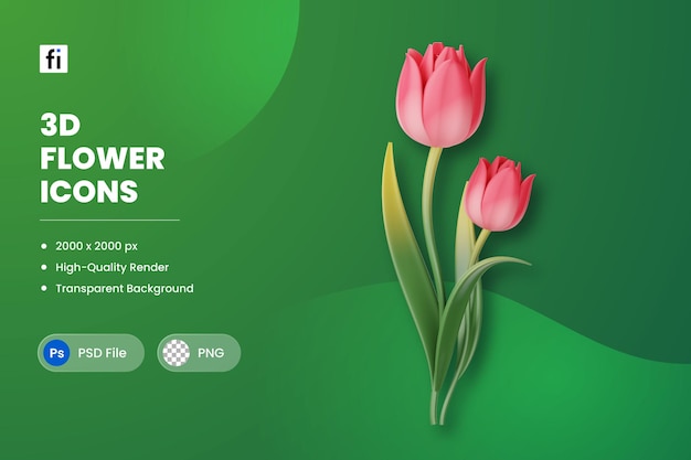 3d-illustratie bloem tulp